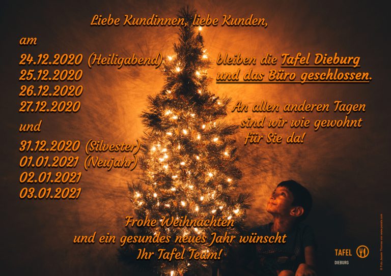 Tafel Dieburg e.V. wünscht Frohe Weihnachten und gesundes 2021